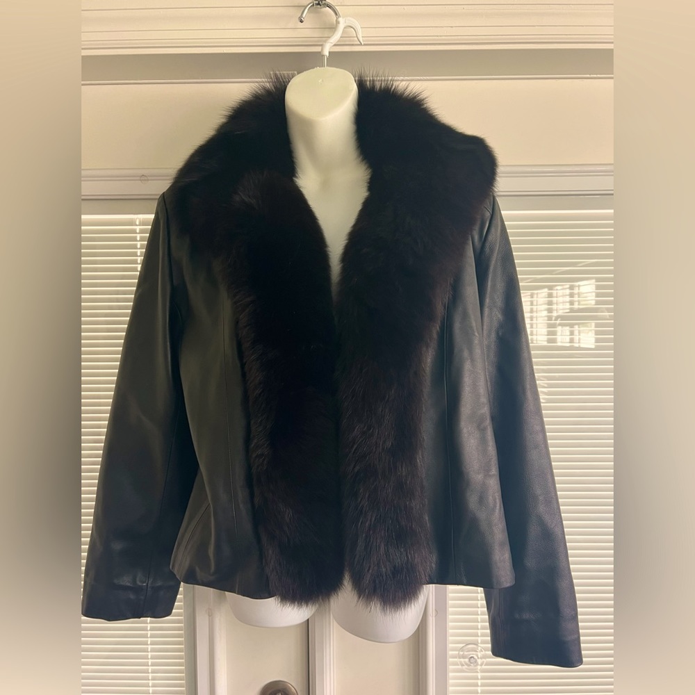Marvin Richards Mink and Leather coat size L